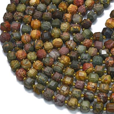 Natural Polychrome Jasper/Picasso Stone/Picasso Jasper Beads Strands G-K389-A62-01-1