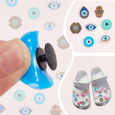 Nbeads 35Pcs 7 Style Detachable Plastic Shoe Charms AJEW-NB0003-58-1