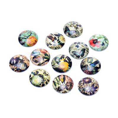 Glass Cabochons GGLA-T001-12mm-127-1