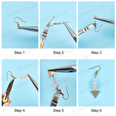 SUNNYCLUE DIY Chip Dangle Earring Making Kits DIY-SC0016-49-1