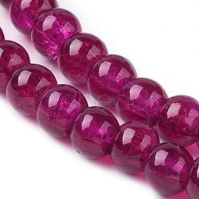 Spray Painted Crackle Glass Beads Strands CCG-Q002-4mm-08-1