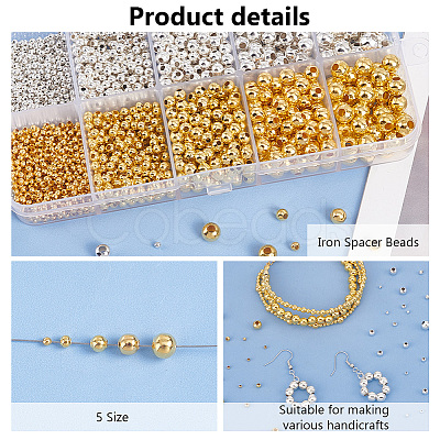 PandaHall Elite 10 Styles Iron Spacer Beads IFIN-PH0002-20-1