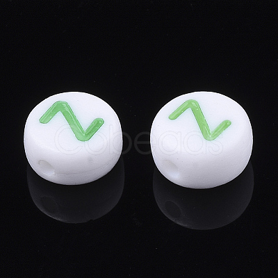 Initial Acrylic Beads X-OACR-E001-20Z-1