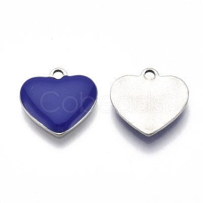 201 Stainless Steel Enamel Charms X-STAS-N088-12-1