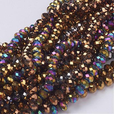 Electroplate Glass Beads Strands GR6x8mmY-M2-1