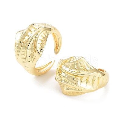 Brass Open Cuff Rings for Women RJEW-D016-05G-1