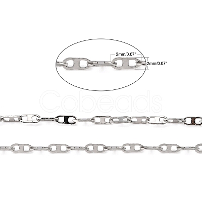 Tarnish Resistant 304 Stainless Steel Mariner Link Chains CHS-K002-17-1