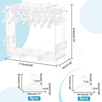 PandaHall Elite 1 Set Transparent Acrylic Earring Display Stands EDIS-PH0001-28-1