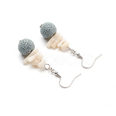 Natural Lava Rock Dangle Earrings EJEW-E260-A09-1