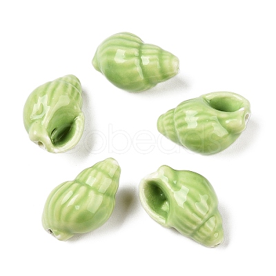 Handmade Printed Porcelain Beads Strand PORC-T133-01C-1