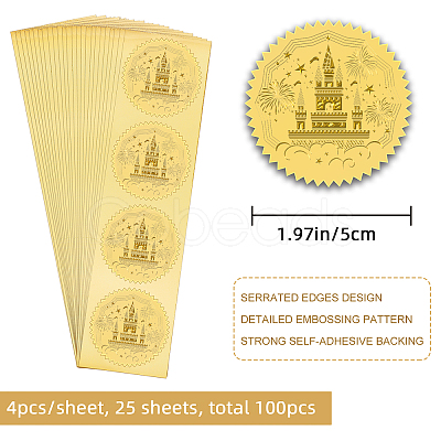 Self Adhesive Gold Foil Embossed Stickers DIY-WH0211-126-1