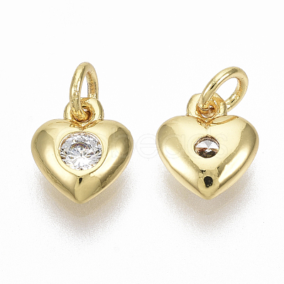 Brass Micro Pave Cubic Zirconia Charms ZIRC-R109-040-NF-1