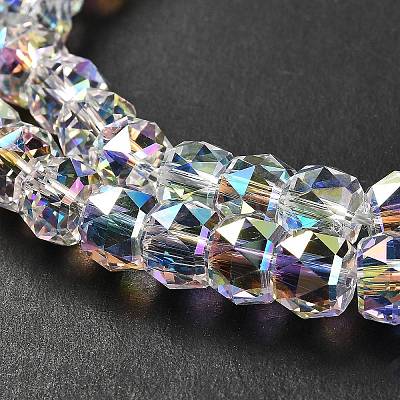 Transparent Electroplate Glass Beads Strands EGLA-K071-02C-1