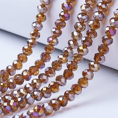 Electroplate Glass Beads Strands EGLA-A034-T1mm-B08-1