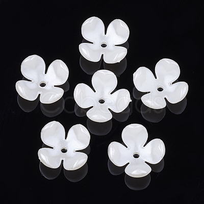 4-Petal ABS Plastic Imitation Pearl Bead Caps OACR-S020-19-1