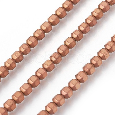 Electroplated Non-magnetic Synthetic Hematite Beads Strands G-P423-02-1