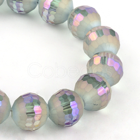 Faceted(96 Facets) Round Electroplate Glass Bead Strands EGLA-S130-10mm-03-1