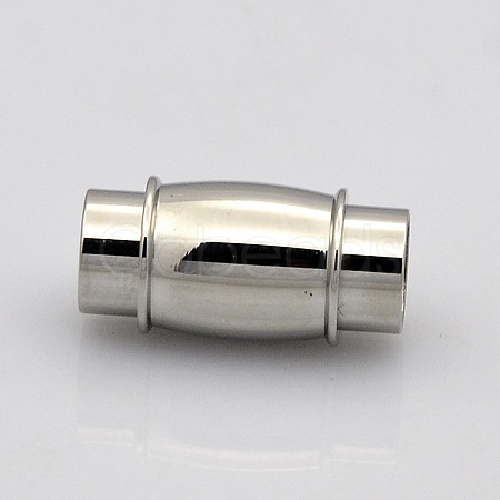 Column with Barrel 304 Stainless Steel Magnetic Clasps with Glue-in Ends STAS-N014-07-5mm-1