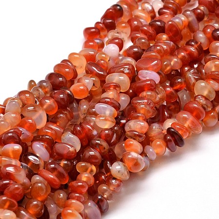 Dyed Natural Carnelian Chip Beads Strands X-G-E271-105-1