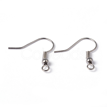 Platinum Color Brass Earring Hooks X-EC135-NF-1