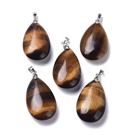 Natural Tiger Eye Pendants G-D084-01P-B08-1