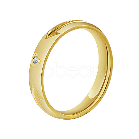 Arrow Pattern Stainless Steel Finger Ring for Women HA9923-2-1
