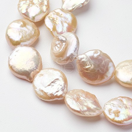 Natural Baroque Pearl Keshi Pearl Beads Strands PEAR-Q004-21B-1