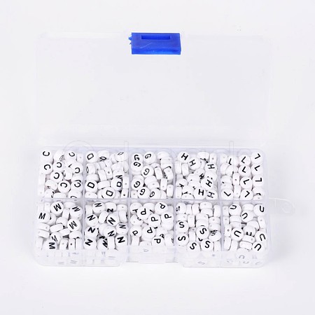 1 Box Letter Acrylic Beads SACR-X0012-B-1