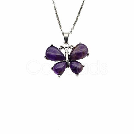 Crystal Butterfly Necklace Pendant Fashion Ornament Minimalist Pendant AM7436-3-1