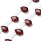 K9 Glass Beads Strands, Top Drilled, Faceted, Teardrop, Dark Red, 12x8x3.5mm, Hole: 0.8mm, about 25pcs/strand, 14.80''(37.6cm)