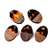 Transparent Resin and Walnut Wood Pendants, Oval Charms with Gold Foil, Coconut Brown, 23x15.5x3.5mm, Hole: 2mm