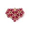 Handmade Glass Seed Beads, Loom Pattern, Heart Pendants, Dark Red, 25x33x8.5mm, Hole: 4mm