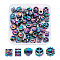 Fashewelry 50Pcs 5 Style Rainbow Color Alloy European Beads, Large Hole Beads, Cadmium Free & Nickel Free & Lead Free, Mixed Shape, 7.5~12x7~10.5x7~9.5mm, Hole: 4.5~6mm, 10pcs/style