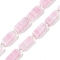 Handmade Lampwork Beads Strands, Rectangle with seed Beads, Pink, 10~11x4.5x4mm, Hole: 0.8mm, about 32~33pcs/strand, 15.94''(40.5cm)