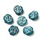 Opaque Lampwork Beads, Rose, Dark Cyan, 13x8mm, Hole: 1mm, about 58~70pcs/100g