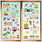 8 Sheets 8 Styles Summer Theme PVC Waterproof Wall Stickers, Self-Adhesive Decals, for Window or Stairway Home Decoration, Rectangle, Mixed Shapes, 200x145mm, about 1 sheets/style