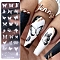 Paper Nail Art Stickers, with Steel Plate, Self-Adhesive Nail Design Art, for Nail Toenails Tips Decorations, Butterfly, 12x4x0.1cm