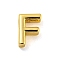 Brass Pendants, Real 18K Gold Plated, Letter F, 8x5.5x3mm, Hole: 1.2mm