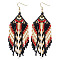 Bohemian Tassel Beaded Earrings for Women, European American Beach Style, Rhombus