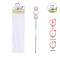 Aluminum Crochet Hooks with Silicone Beads, Platinum, Misty Rose, 160x40x10mm