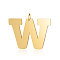 201 Stainless Steel Pendants, Letter, Golden, Letter.W, 29.5x43.5x1.5mm, Hole: 4.5mm