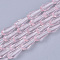 Transparent Glass Beads Strands, Faceted, Teardrop, Pink, 9~10x4mm, Hole: 1mm, about 70~72pcs/Strand, 63~67cm