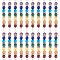 HOBBIESAY 20Pcs Chakra Natural & Synthetic Gemstone Connector Charms, with Platinum Tone Brass Crystal Rhinestone Findings, Round, 55x6~6.5mm, Hole: 2~2.5mm