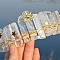 Natural Quartz Crystal Hair Bands, Crown Hair Bands for Women Girls, 350x150mm