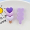 Valentine's Day Opaque Resin Decoden Cabochons, Triple Heart, Lilac, 33x15mm