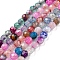 Natural Agate Beads Strands, Faceted Round, Dyed & Heated, Mixed Color, 4mm, Hole: 0.8mm, about 91pcs/strand, 14.57 inch(37cm)