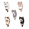 Alloy Enamel Pendants, Golden, Cat, Mixed Color, 25x13x1mm, Hole: 1.4mm