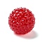 Chunky Resin Rhinestone Bubblegum Ball Beads, Round, Red, 20x18mm, Hole: 3mm