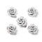 3D Rose Flower Baking Paint Aluminum Beads, with Sequins, White, 15.5x9mm, Hole: 1.2mm