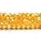 Opaque Solid Color Electroplate Glass Beads Strands, AB Color Plated, Faceted, Bicone, Gold, 4x4mm, Hole: 0.8mm, about 87~98pcs/strand, 12.76~14.61 inch(32.4~37.1cm)